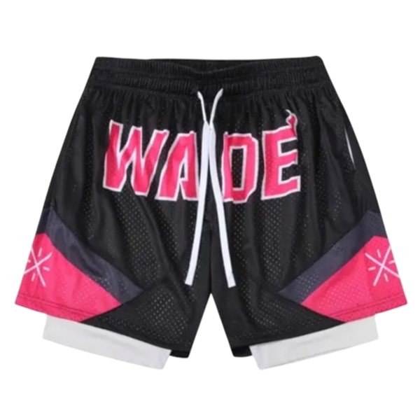 Двойные баскетбольные шорты WADE Black Red